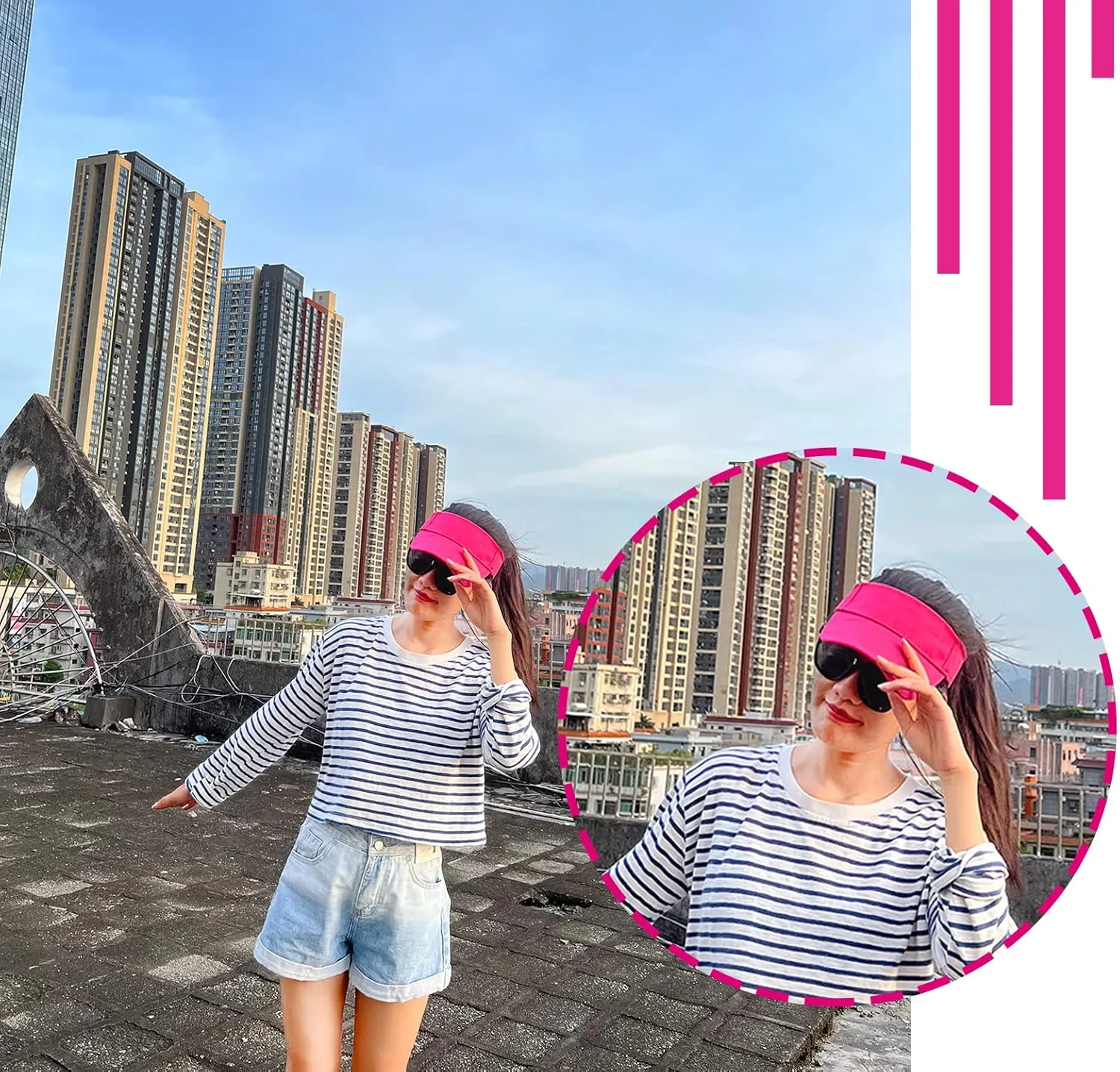 2 Pieces of Sun Visor Hats Adjustable Sport Visors Cap Visors for Women and Men (One Size)