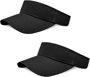 2 Pieces of Sun Visor Hats Adjustable Sport Visors Cap Visors for Women and Men (One Size)