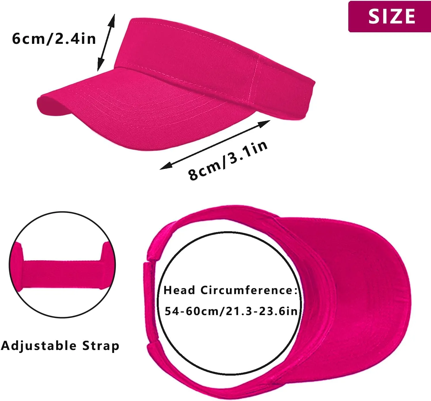 2 Pieces of Sun Visor Hats Adjustable Sport Visors Cap Visors for Women and Men (One Size)
