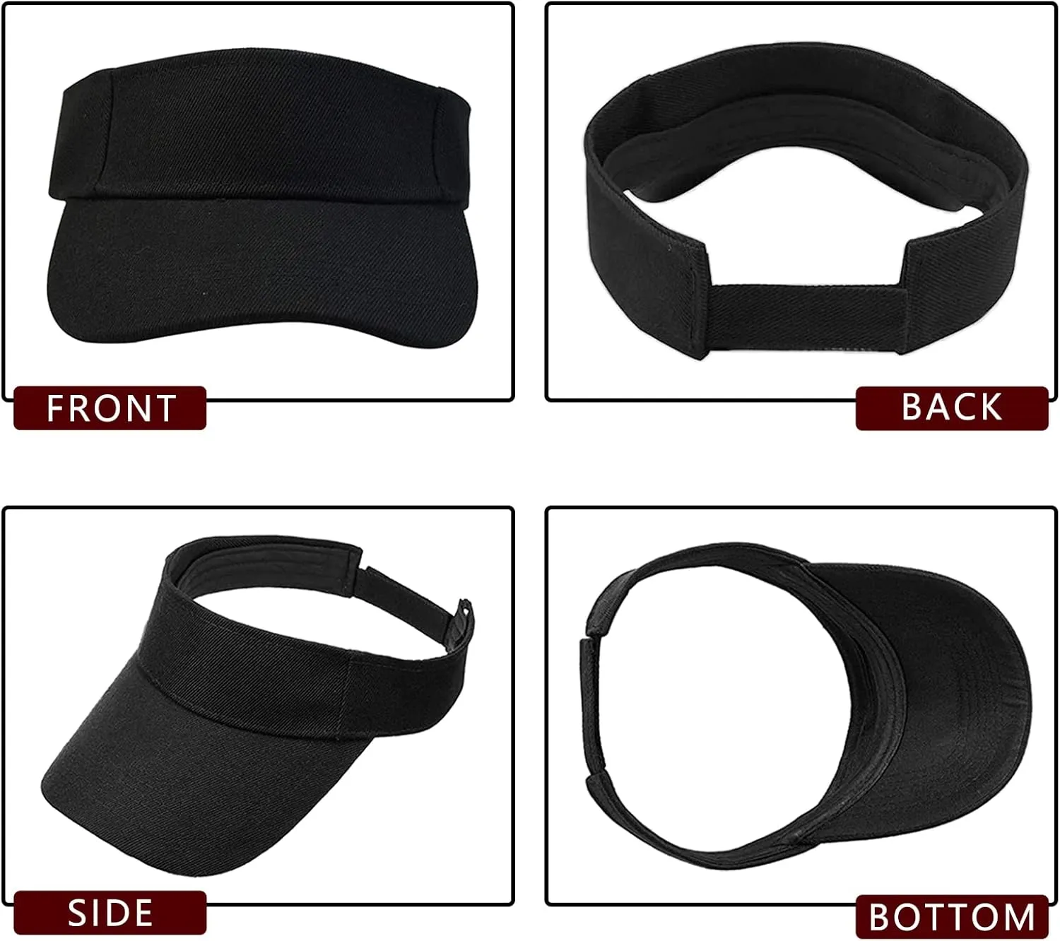 2 Pieces of Sun Visor Hats Adjustable Sport Visors Cap Visors for Women and Men (One Size)