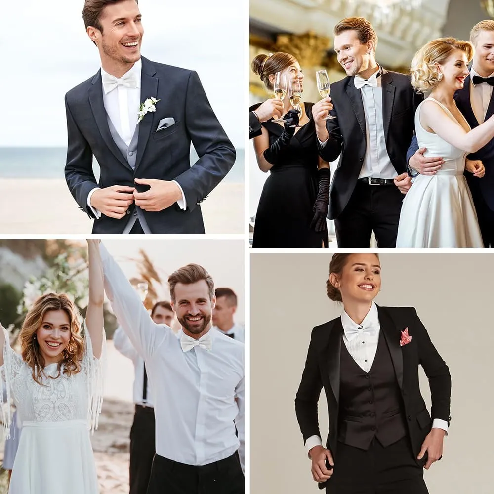 Black Bow Ties for Men - Tuxedo Black Bow Tie Clip On