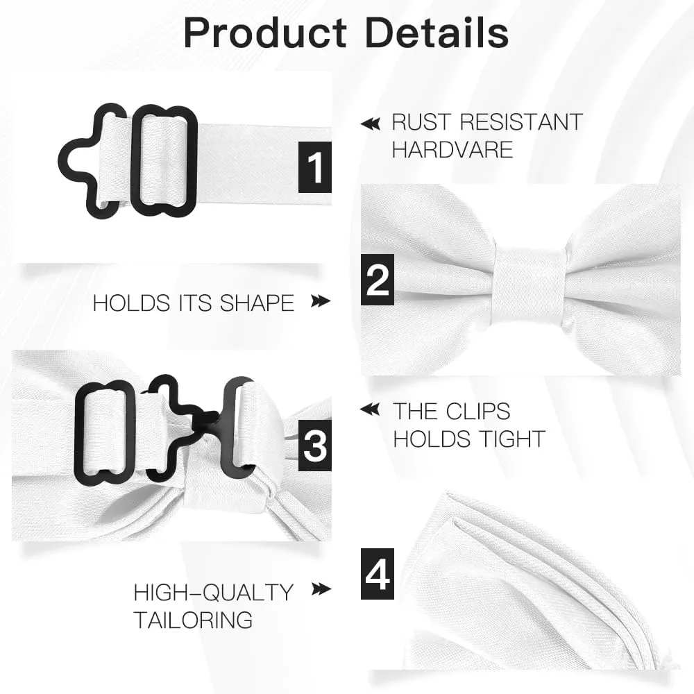 Black Bow Ties for Men - Tuxedo Black Bow Tie Clip On