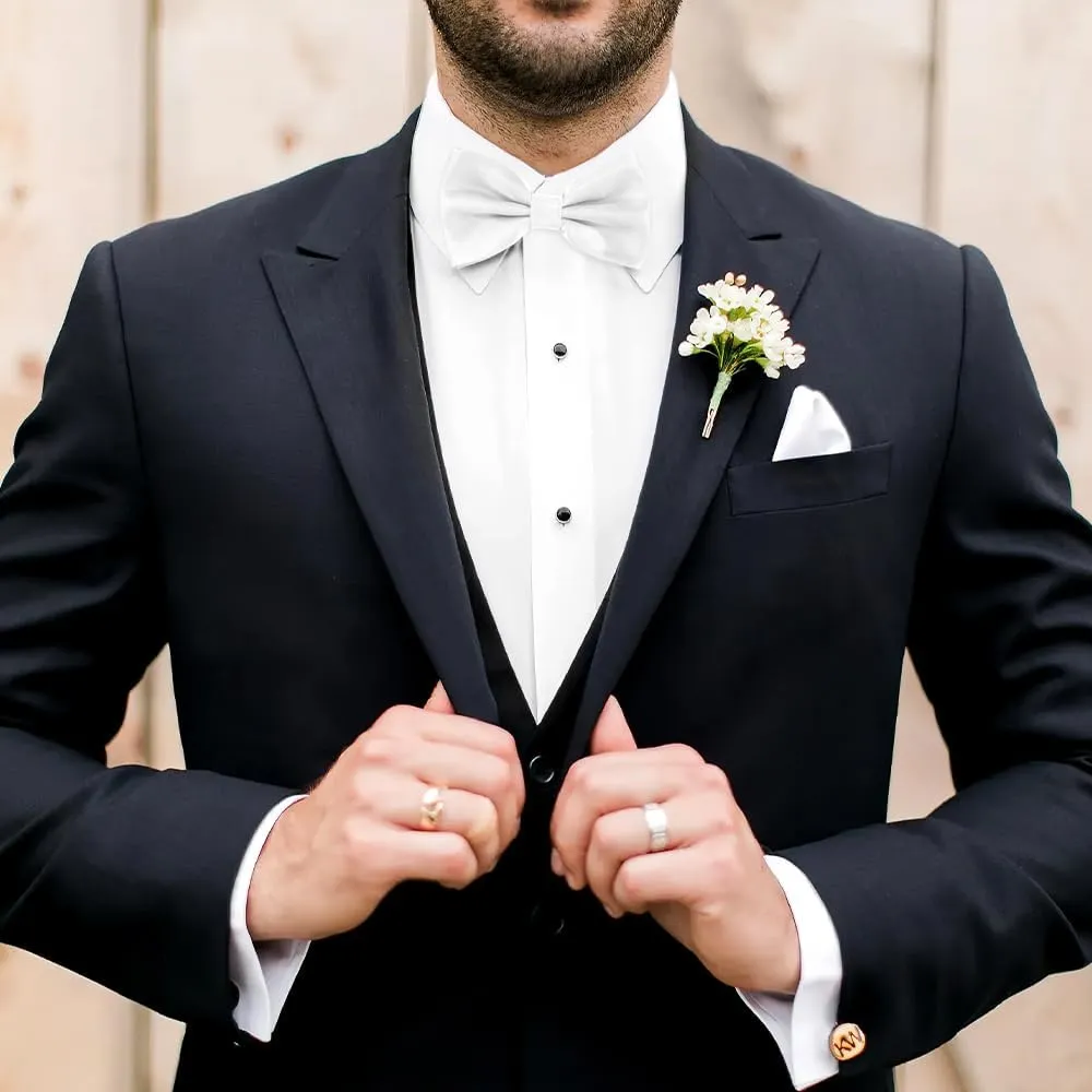 Black Bow Ties for Men - Tuxedo Black Bow Tie Clip On