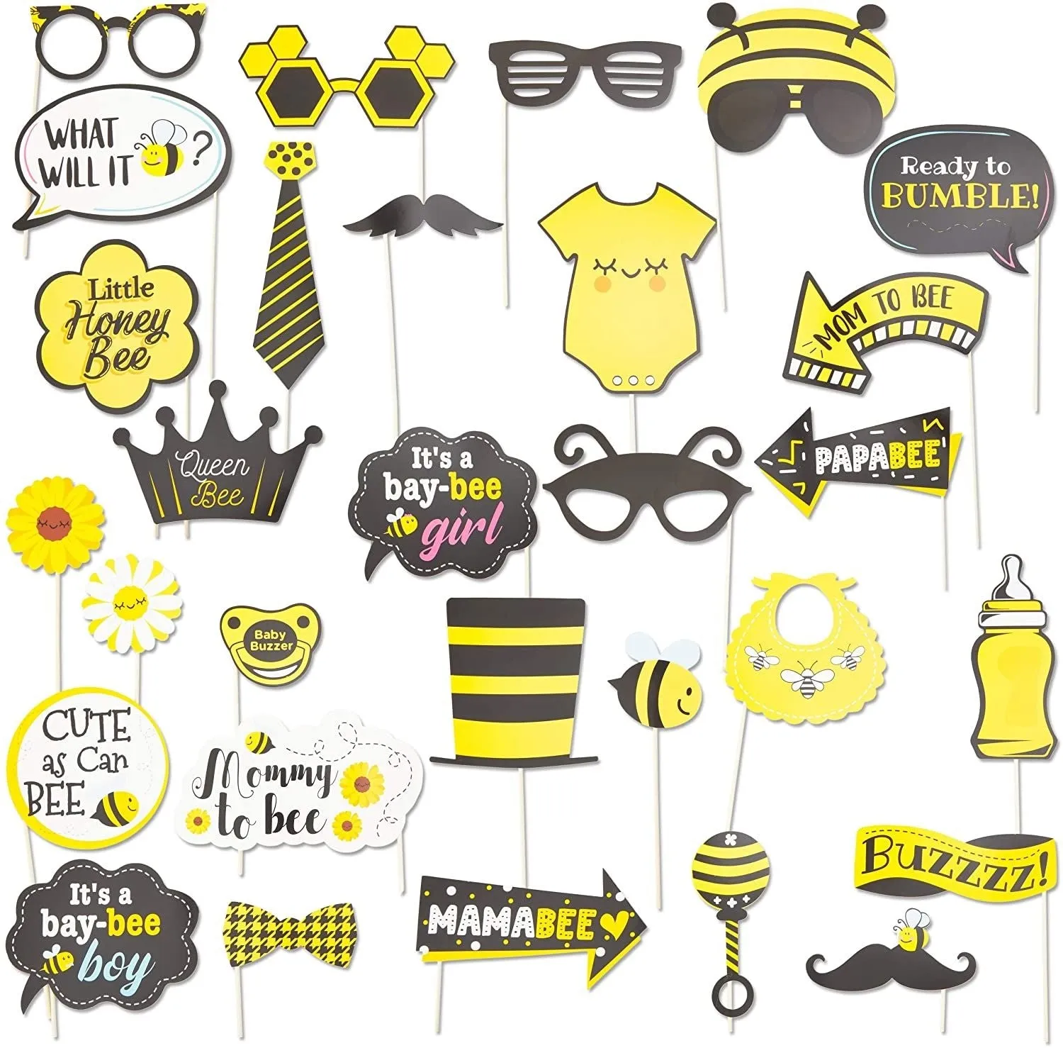 Bumble Bee Photo Booth Prop Kit (30 Pieces)