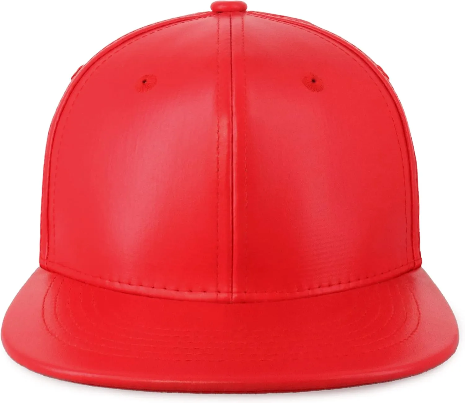 CHOK.LIDS PU Leather Flat Brim Hats for Men Women Hip Hop Baseball Snapback Blank Hats Solid Panther Black Fitted caps