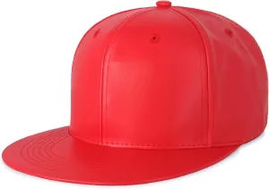 CHOK.LIDS PU Leather Flat Brim Hats for Men Women Hip Hop Baseball Snapback Blank Hats Solid Panther Black Fitted caps