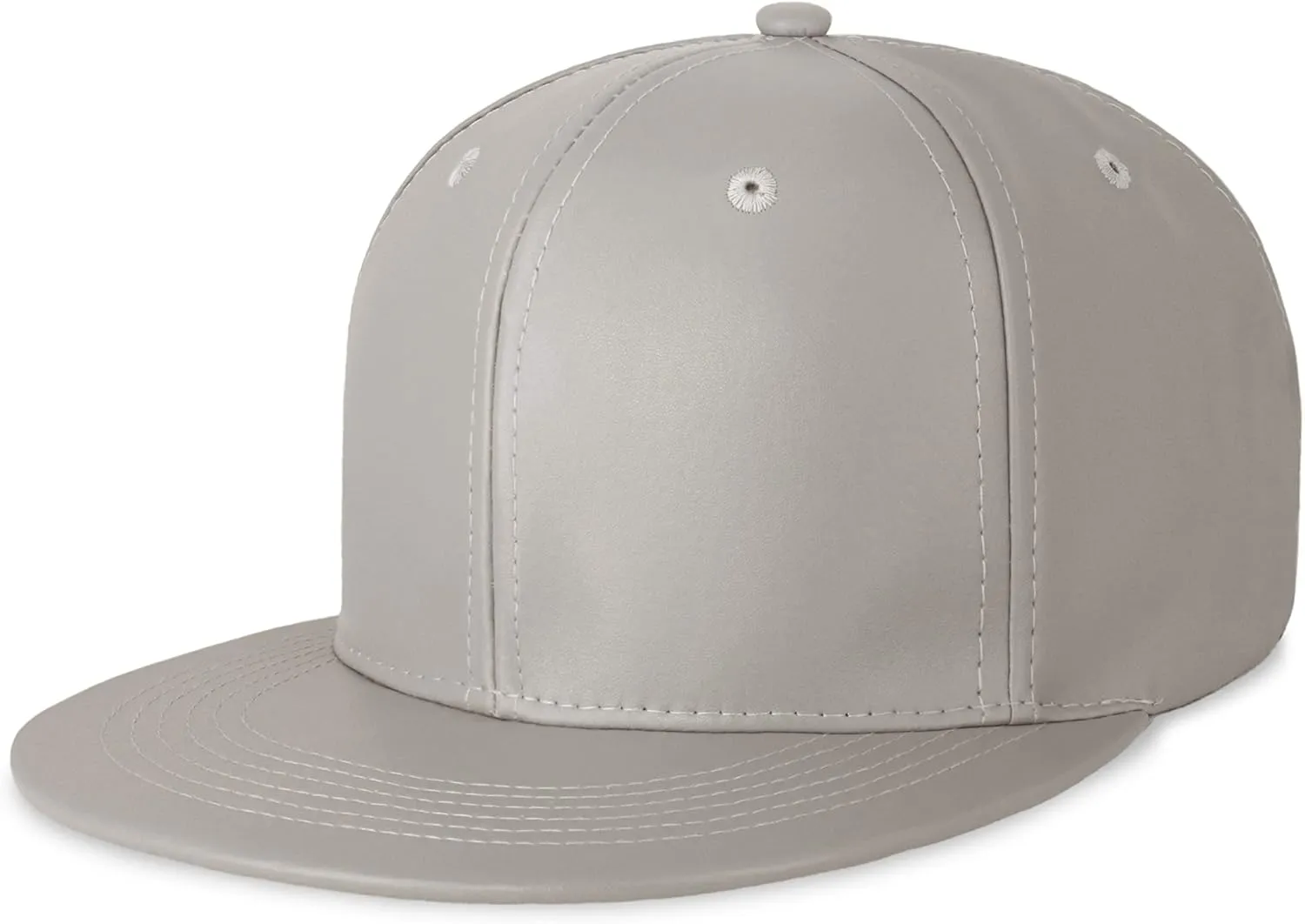 CHOK.LIDS PU Leather Flat Brim Hats for Men Women Hip Hop Baseball Snapback Blank Hats Solid Panther Black Fitted caps