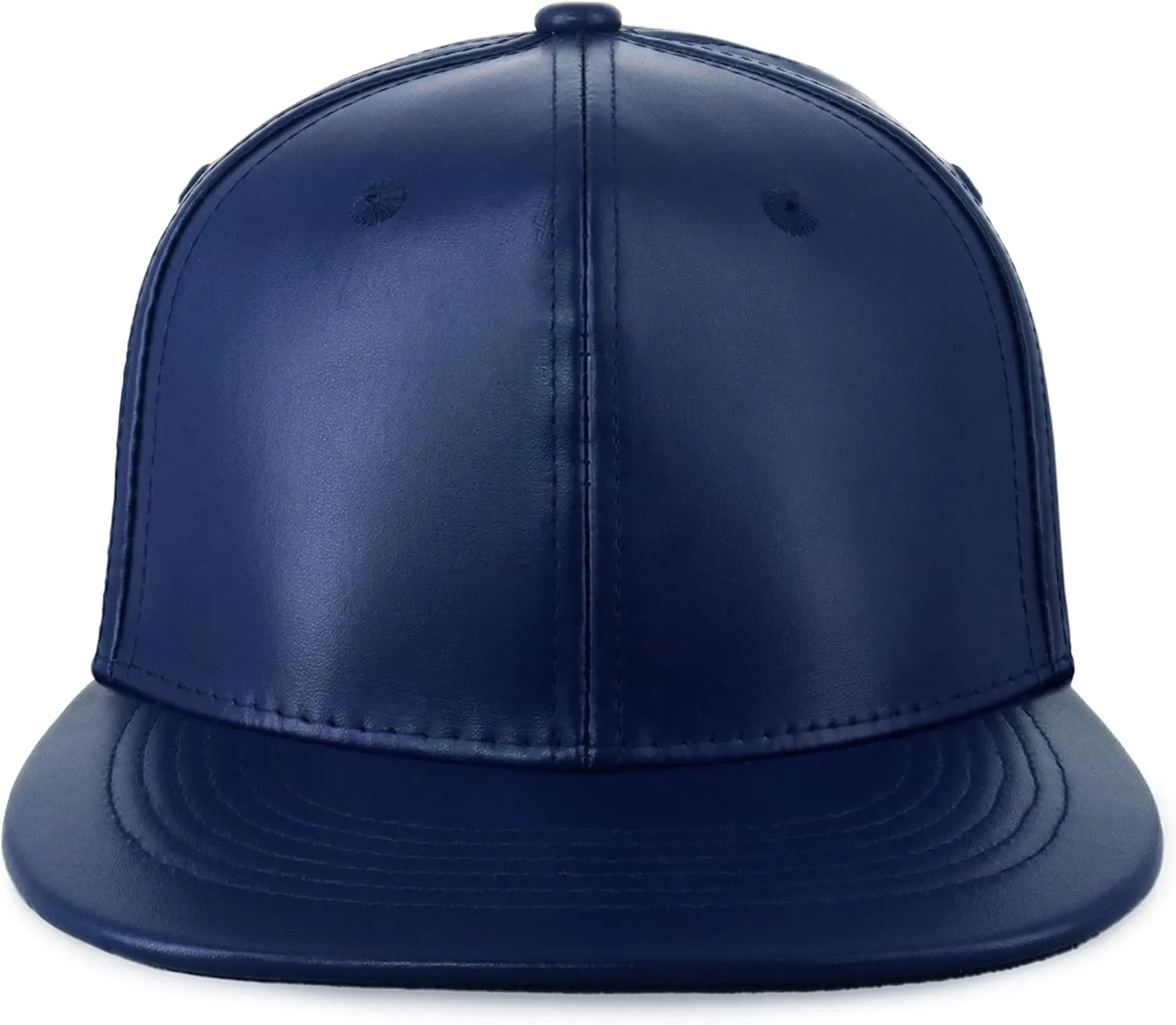 CHOK.LIDS PU Leather Flat Brim Hats for Men Women Hip Hop Baseball Snapback Blank Hats Solid Panther Black Fitted caps