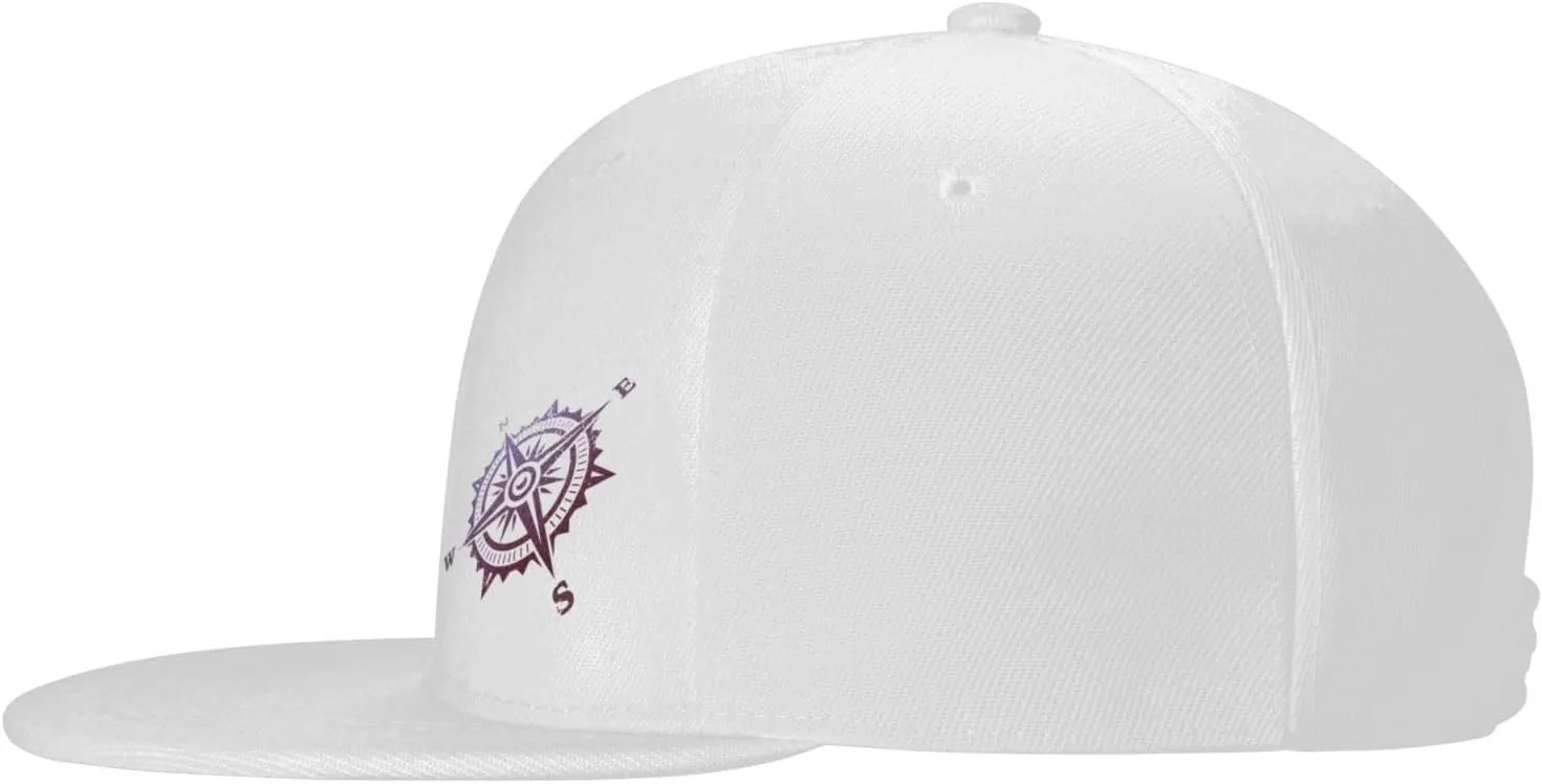 Compass Snapback Hats for Men Women Baseball Cap Flat Bill Brim Hat