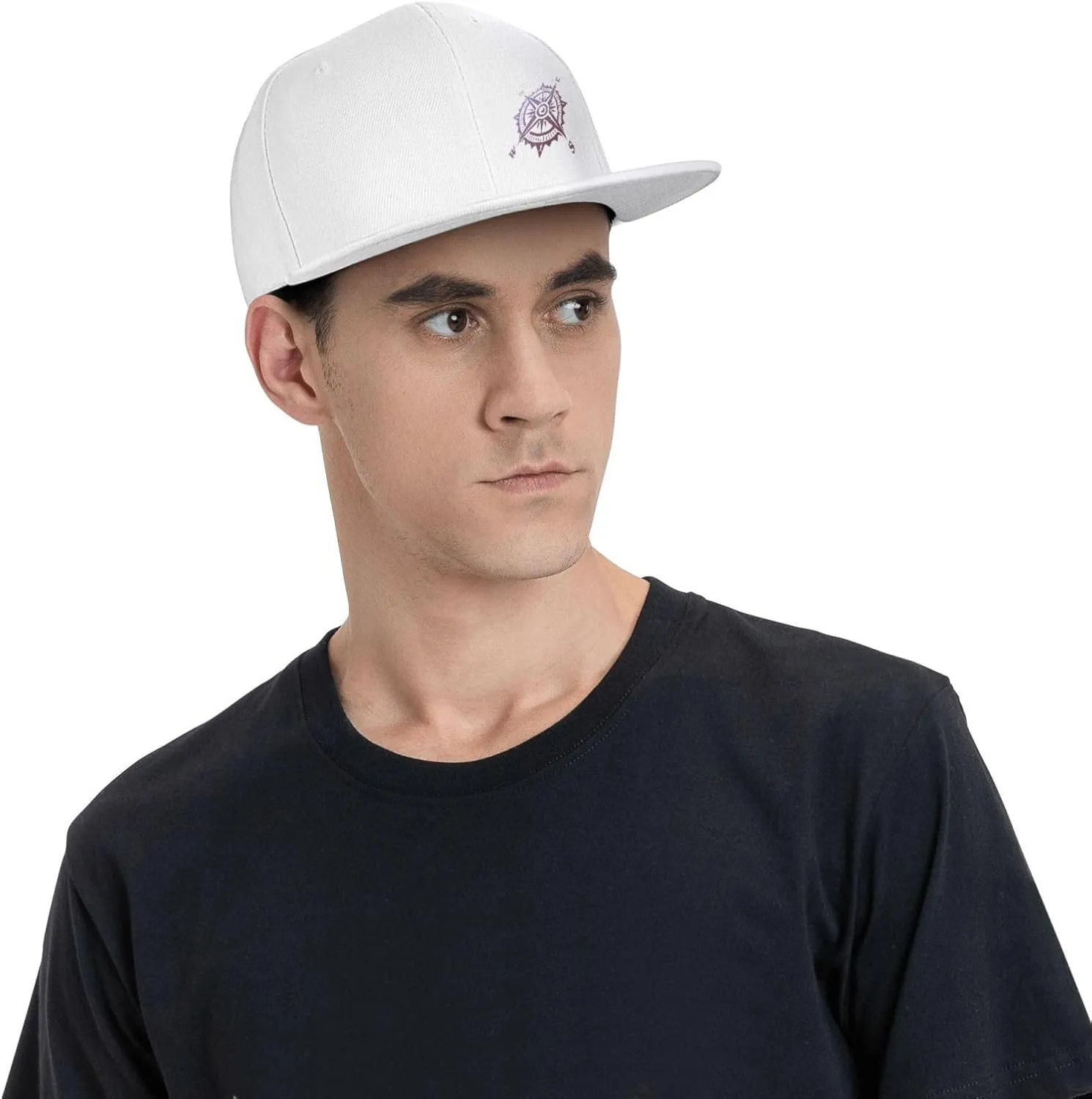 Compass Snapback Hats for Men Women Baseball Cap Flat Bill Brim Hat