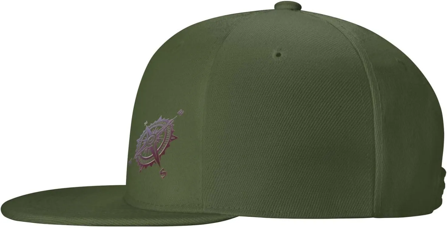 Compass Snapback Hats for Men Women Baseball Cap Flat Bill Brim Hat