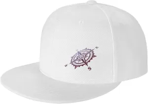 Compass Snapback Hats for Men Women Baseball Cap Flat Bill Brim Hat