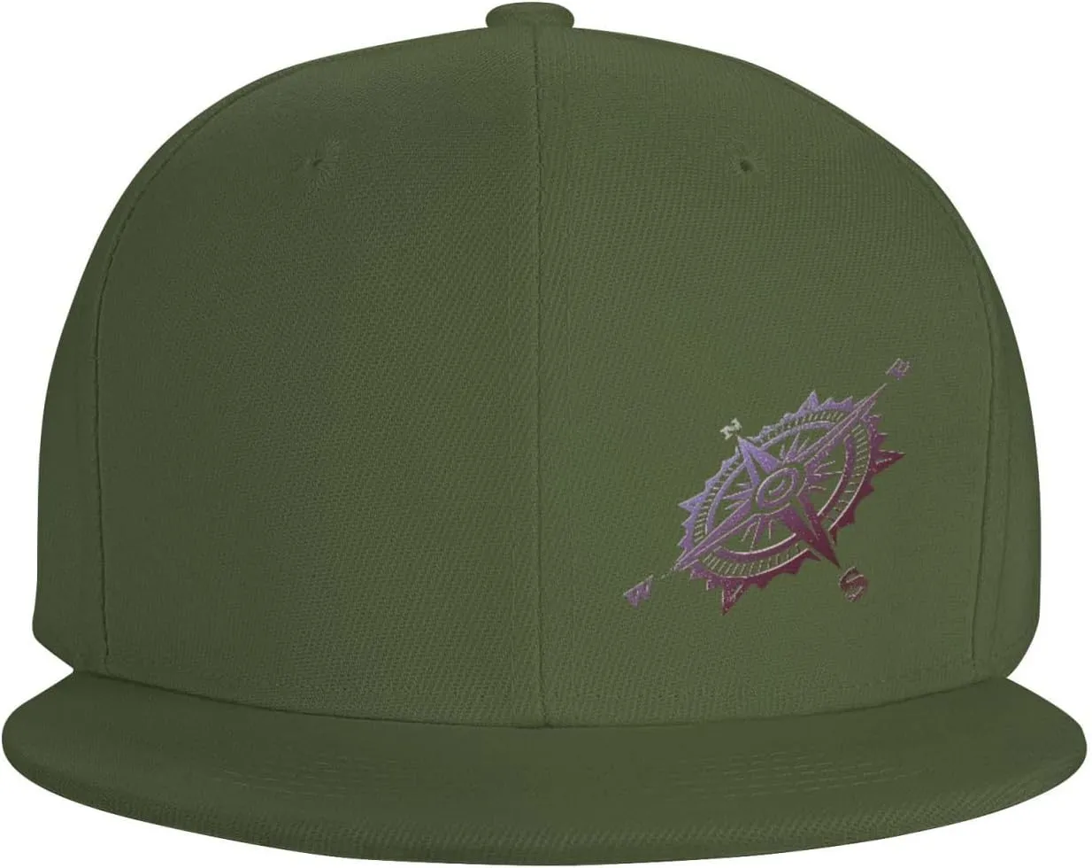 Compass Snapback Hats for Men Women Baseball Cap Flat Bill Brim Hat