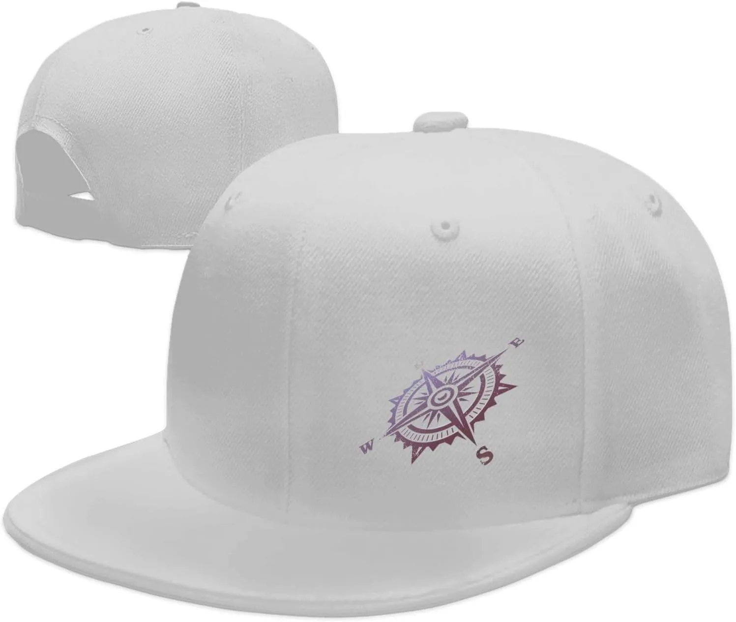 Compass Snapback Hats for Men Women Baseball Cap Flat Bill Brim Hat