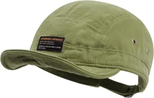 Croogo 5 Panel Short Brim Baseball Cap Soft Trucker Hats Short Bill Cadet Caps Casual Umpire Dad Hats Snapback Hats for Men