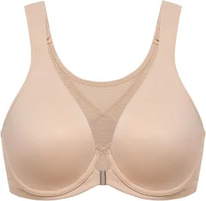 DELIMIRA Women's Front Closure Bras Posture Full Coverage Plus Size Underwire Unlined Back Support Plunge Seamless Bra B-H