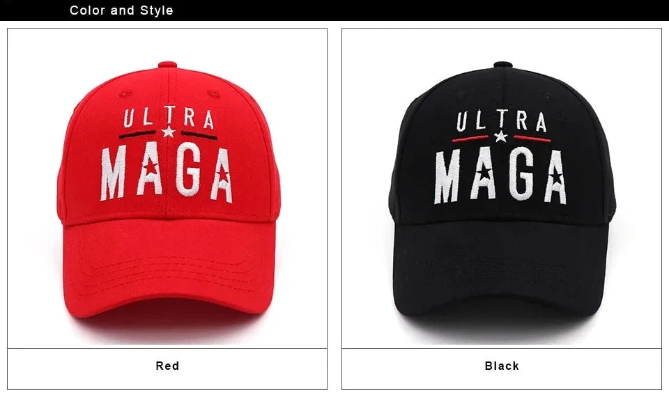 Donald Trump 2024 Baseball Caps STARS ULTRA MAGA Snapback President Hat Embroidery