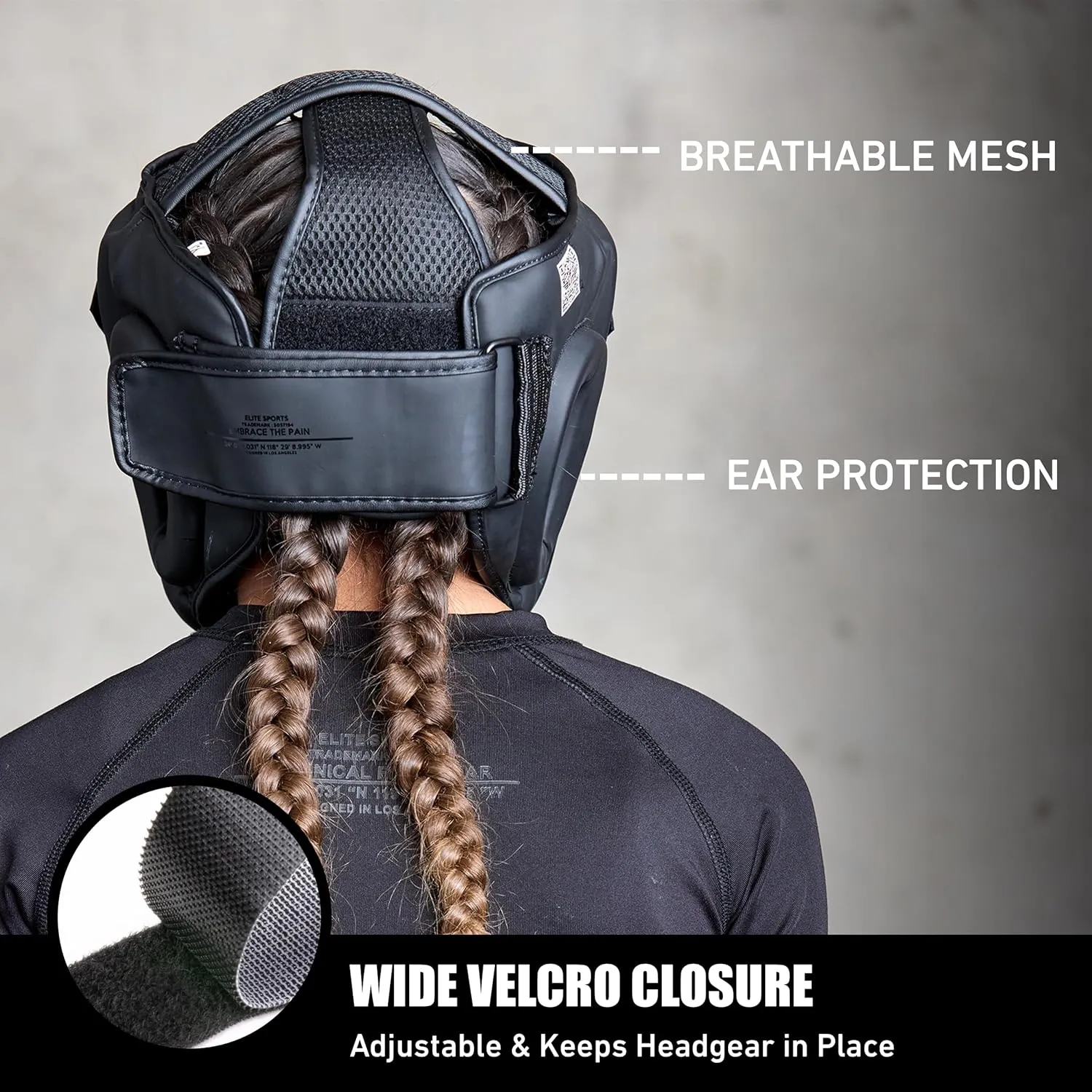 Elite Sports Best Kids Boxing Headgear Youth Wrestling Headgear for Age 4 to 13 Year MMA Kickboxing Muay Thai BJJ Karate Head Guard for Boys Girls (Black)