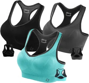 FITTIN Racerback Sports Bras for Women - Padded Seamless Support Bra for Yoga Gym Workout Fitness