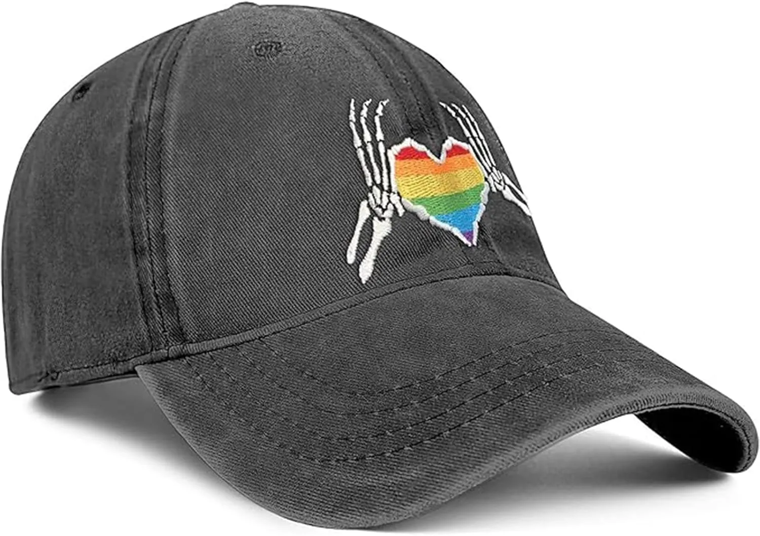 Gay Pride Baseball Hat for Men and Women, LGBT Rainbow Embroidered Trucker Hats Adjustable Washable LGBTQ Baseball Cap Gifts