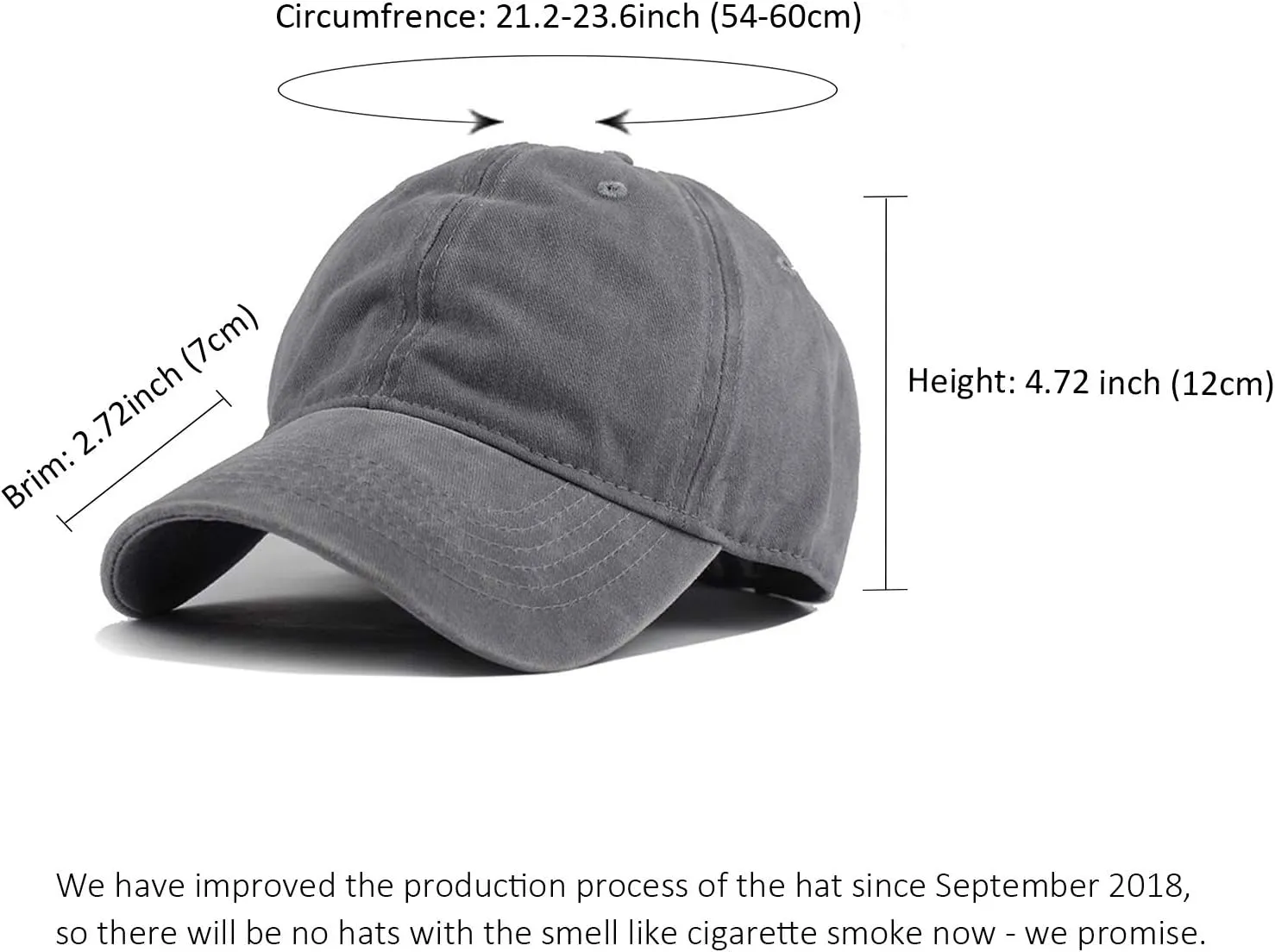 HH HOFNEN Men Women Washed Distressed Twill Cotton Baseball Cap Vintage Adjustable Dad Hat