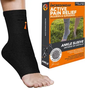Incrediwear Ankle Sleeve  Ankle Brace for Joint Pain Relief, Sprained Ankle Support, Arthritis, Inflammation Relief, and Circulation, Ankle Support for Women and Men (Black, Large)