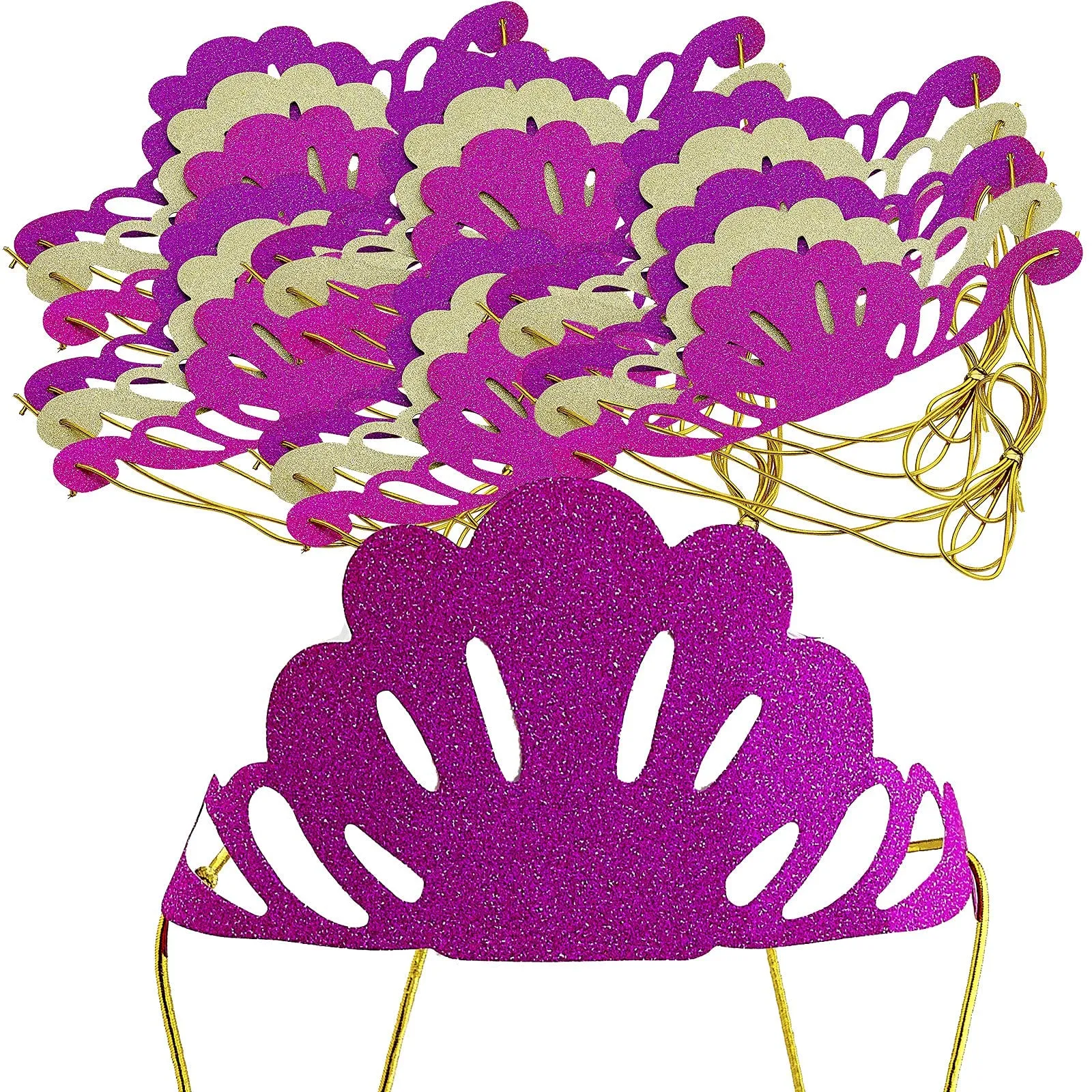 Kicko Mini Glossy Mermaid Crowns - 18 Pack - for Kids, Party Favors, Under the Sea Events