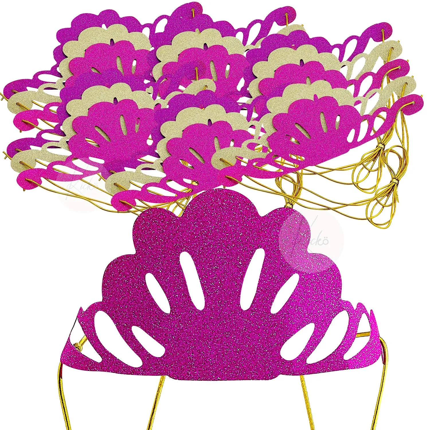 Kicko Mini Glossy Mermaid Crowns - 18 Pack - for Kids, Party Favors, Under the Sea Events