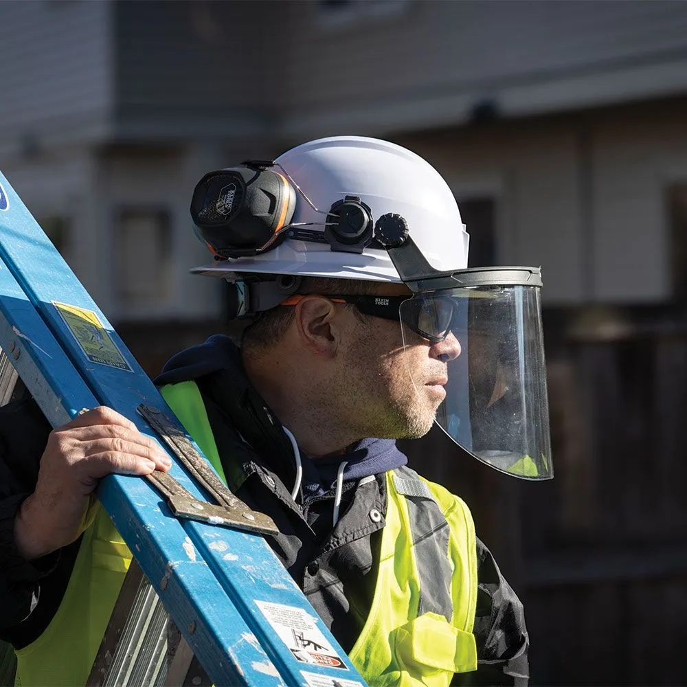 Klein 60528 Face Shield, Full Brim Hard Hat, Clear