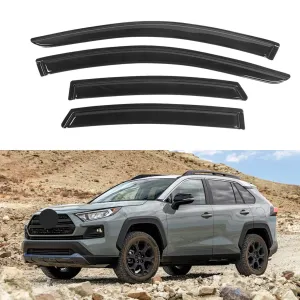 KPY Window Visor Compatible with Toyota RAV4 2019-2024, Rain Guard Side Window Vent Deflectors Tape-On Style, 2019 2020 2021 2022 2023 2024