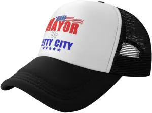 Mayor of Titty City Men's Black Adjustable Baseball Cap Vintage Dad Hat Trucker Cap