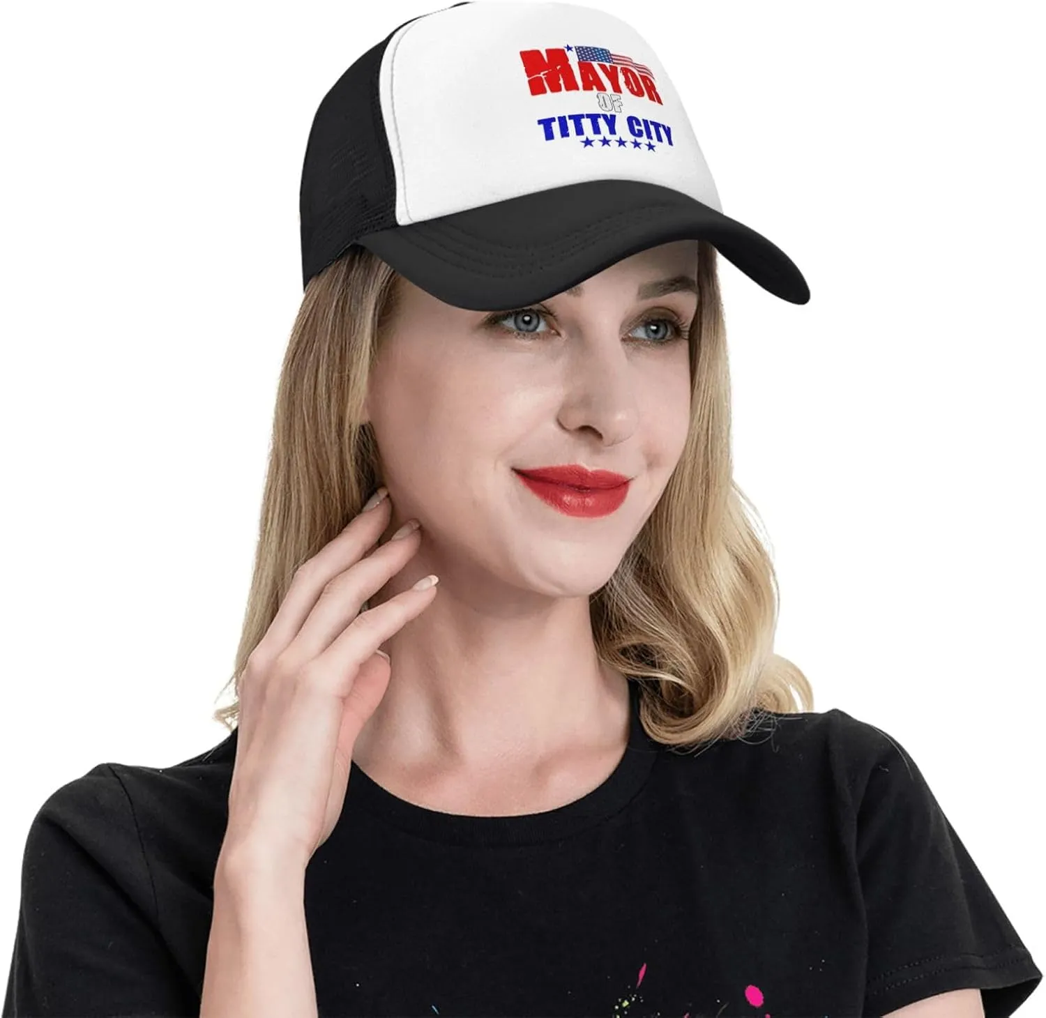 Mayor of Titty City Men's Black Adjustable Baseball Cap Vintage Dad Hat Trucker Cap