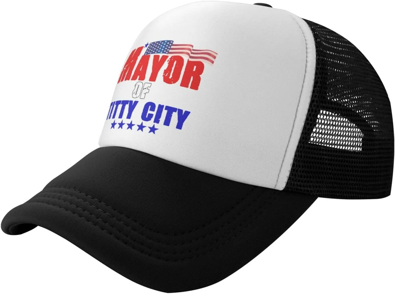 Mayor of Titty City Men's Black Adjustable Baseball Cap Vintage Dad Hat Trucker Cap