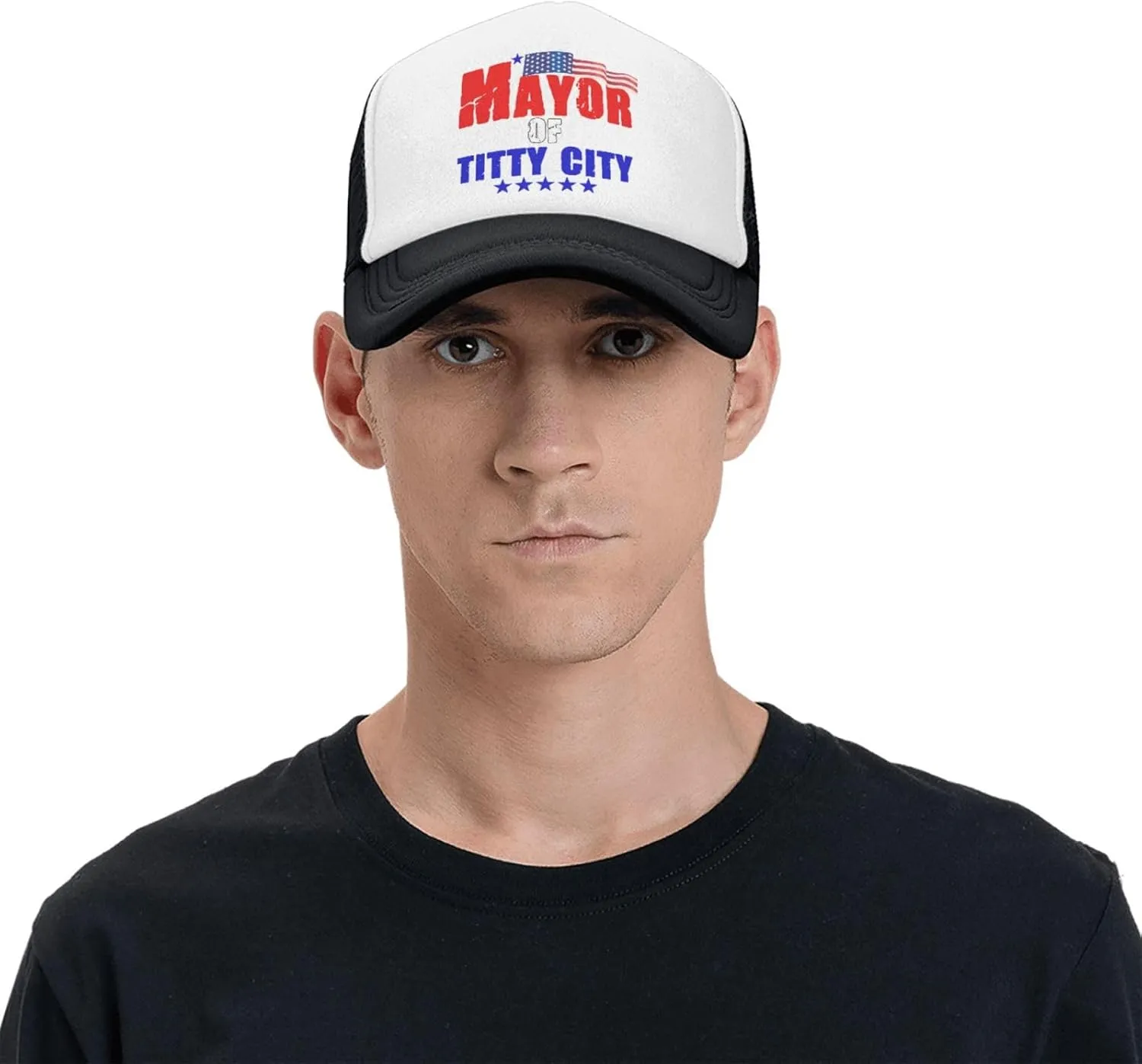 Mayor of Titty City Men's Black Adjustable Baseball Cap Vintage Dad Hat Trucker Cap