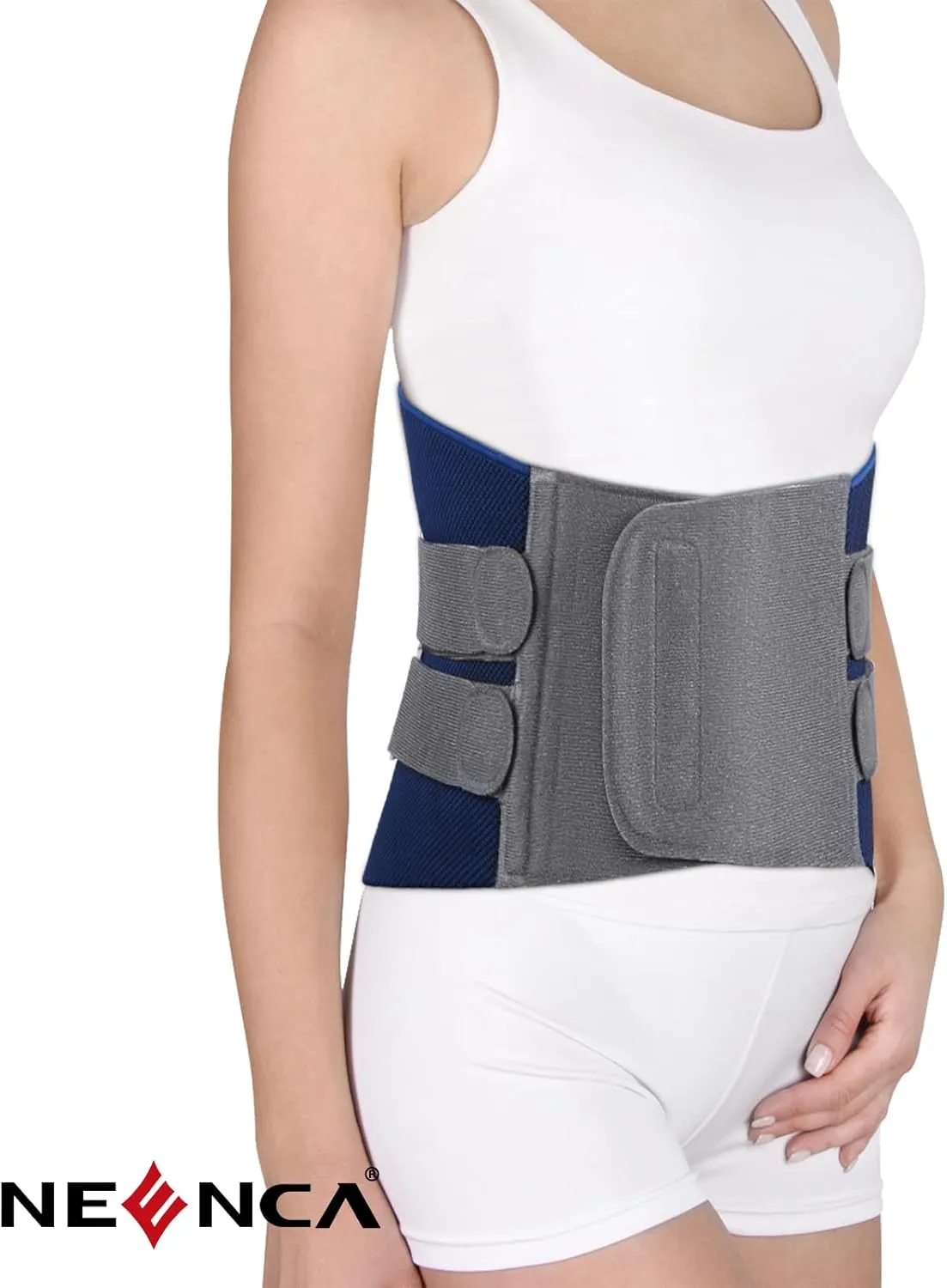 NEENCA Back Support Brace, Adjustable Lumbar Support for Pain Relief of Back/Lumbar/Waist, Waist Wrap with Spring Stabilizers for Injury, Herniated Disc,Sciatica, Scoliosis and more - FSA/HSA APPROVED