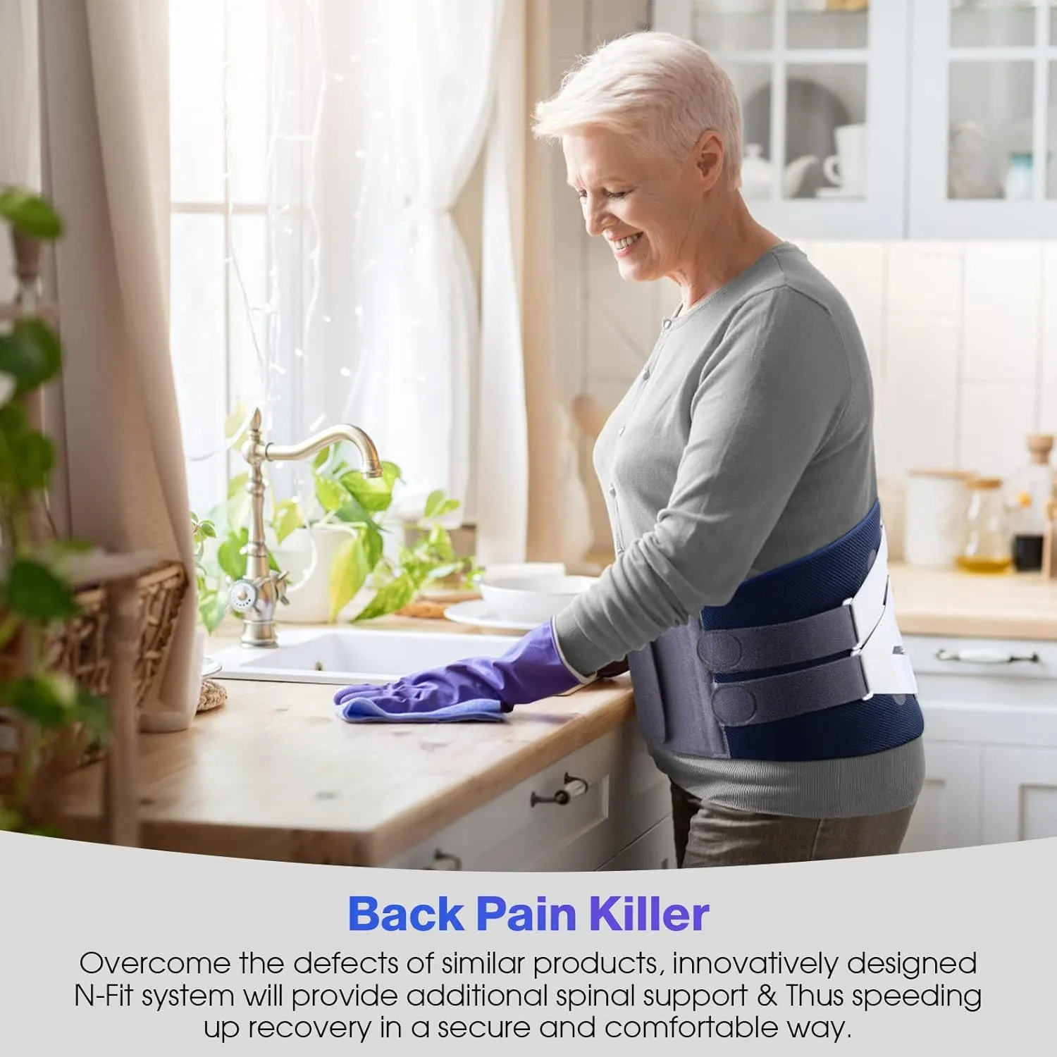 NEENCA Back Support Brace, Adjustable Lumbar Support for Pain Relief of Back/Lumbar/Waist, Waist Wrap with Spring Stabilizers for Injury, Herniated Disc,Sciatica, Scoliosis and more - FSA/HSA APPROVED
