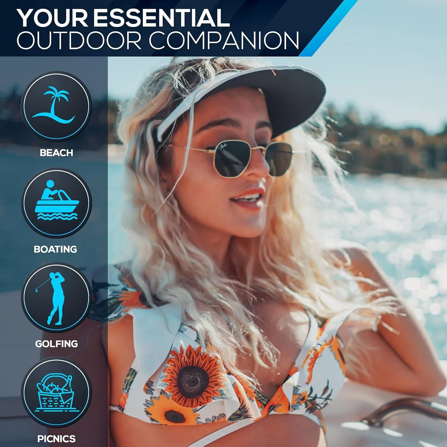 No Headache Sun Visor for Women | Stylish, Lightweight Golf & Tennis Hat | UV Protection for Outdoor Sports & Travel