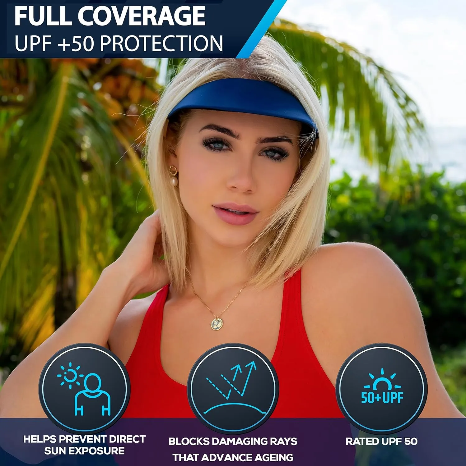 No Headache Sun Visor for Women | Stylish, Lightweight Golf & Tennis Hat | UV Protection for Outdoor Sports & Travel