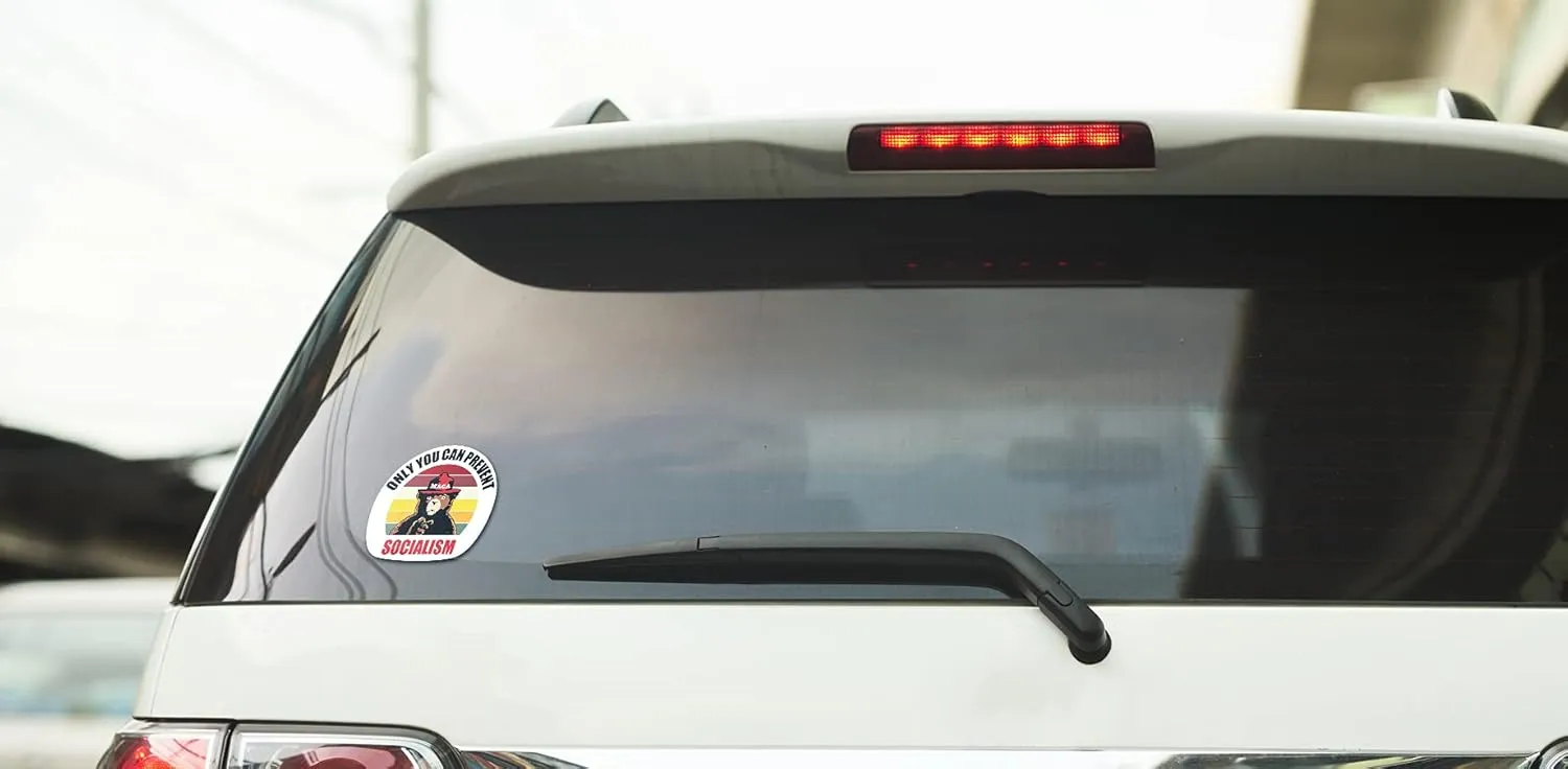 Only You Can Prevent Socialism MAGA Vinyl Sticker - Trump 2020 Smokey Bear (4 Pack)