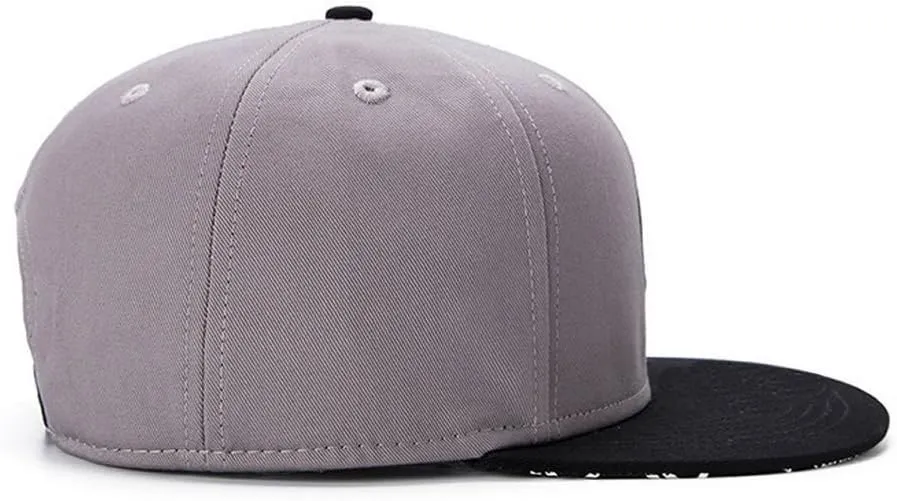 Quanhaigou Adjustable Snapback Hat for Men Women,Unisex Hip Hop Baseball Cap Flat Bill Brim Dad Hats