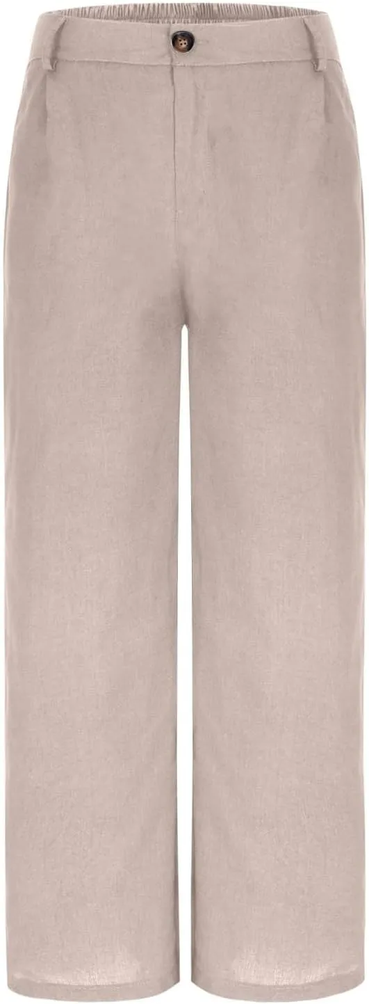 Sinzelimin Womens Suit Pants Fashion Solid Color Button Zip Closure Stretch Comfy Dressy Casual Trouser Office Work Sweatpant