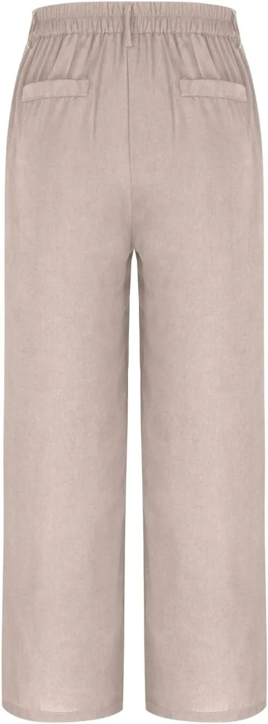 Sinzelimin Womens Suit Pants Fashion Solid Color Button Zip Closure Stretch Comfy Dressy Casual Trouser Office Work Sweatpant