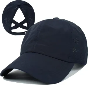 UTTPLL Womens Ponytail Baseball Cap Adjustable Ponycap Trucker Hats Summer Mesh Outdoor Sports Criss Cross Caps Dad Hat