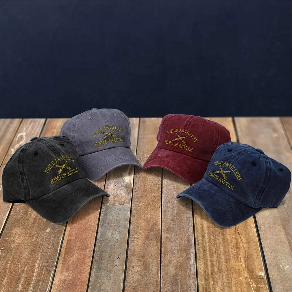 Vintage Washed Hat Us Army Field Artillery B Embroidery Dad for Men & Women