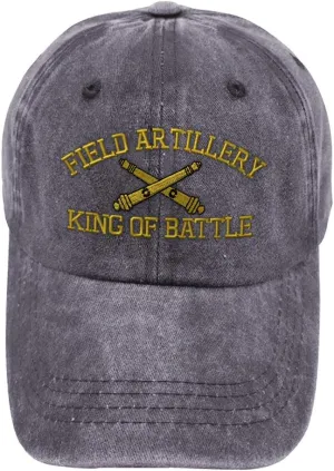 Vintage Washed Hat Us Army Field Artillery B Embroidery Dad for Men & Women