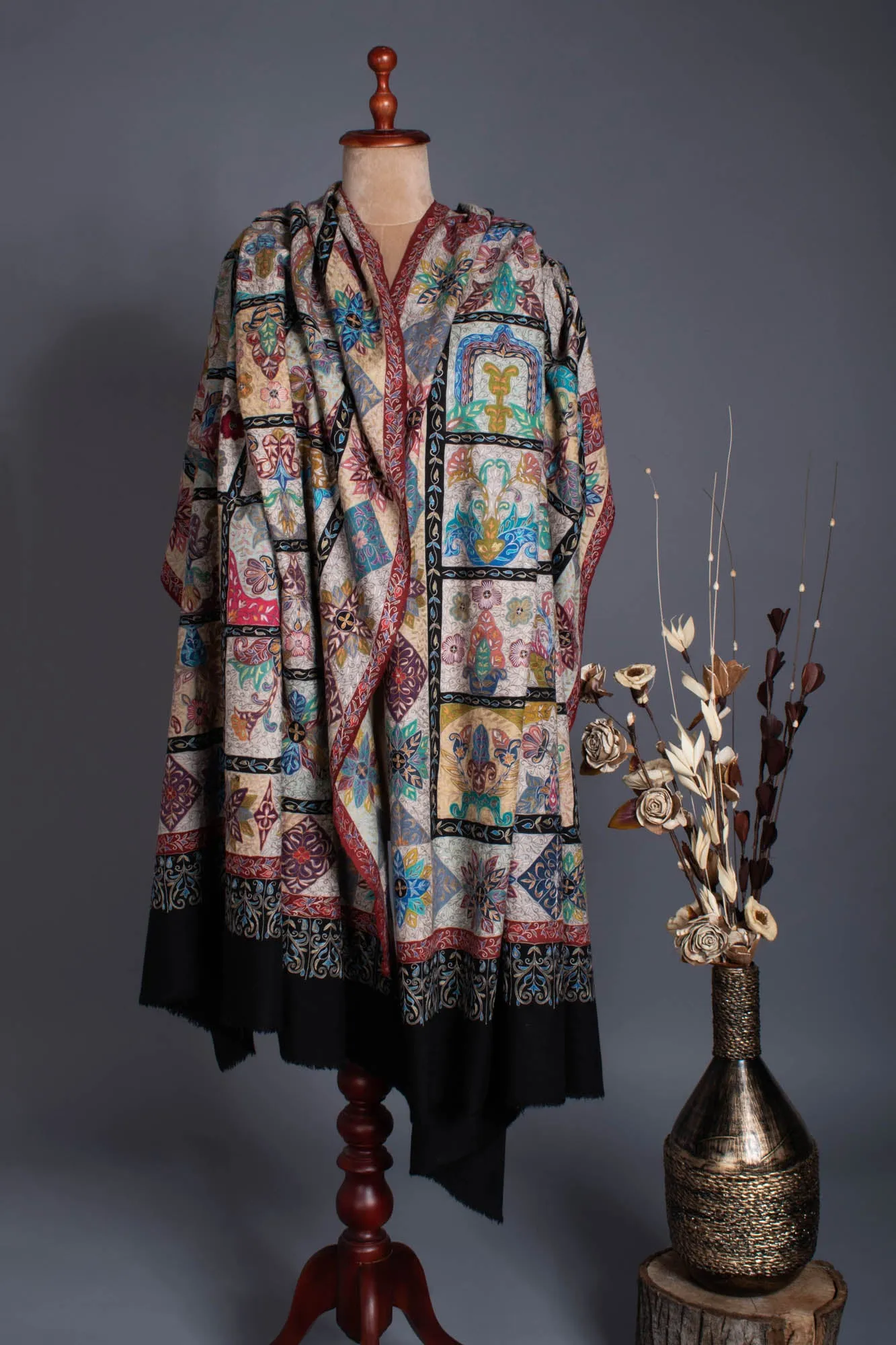 XL Artistic Kalamkari Pashmina - ZAPOPAN
